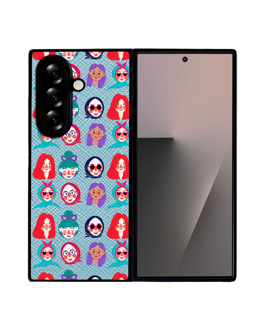 Android Flip / Fold Leather Grip - Cute Sweety Faces