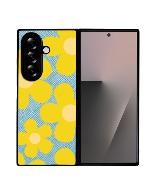 Android Flip / Fold Leather Grip - Daisy Sunshine