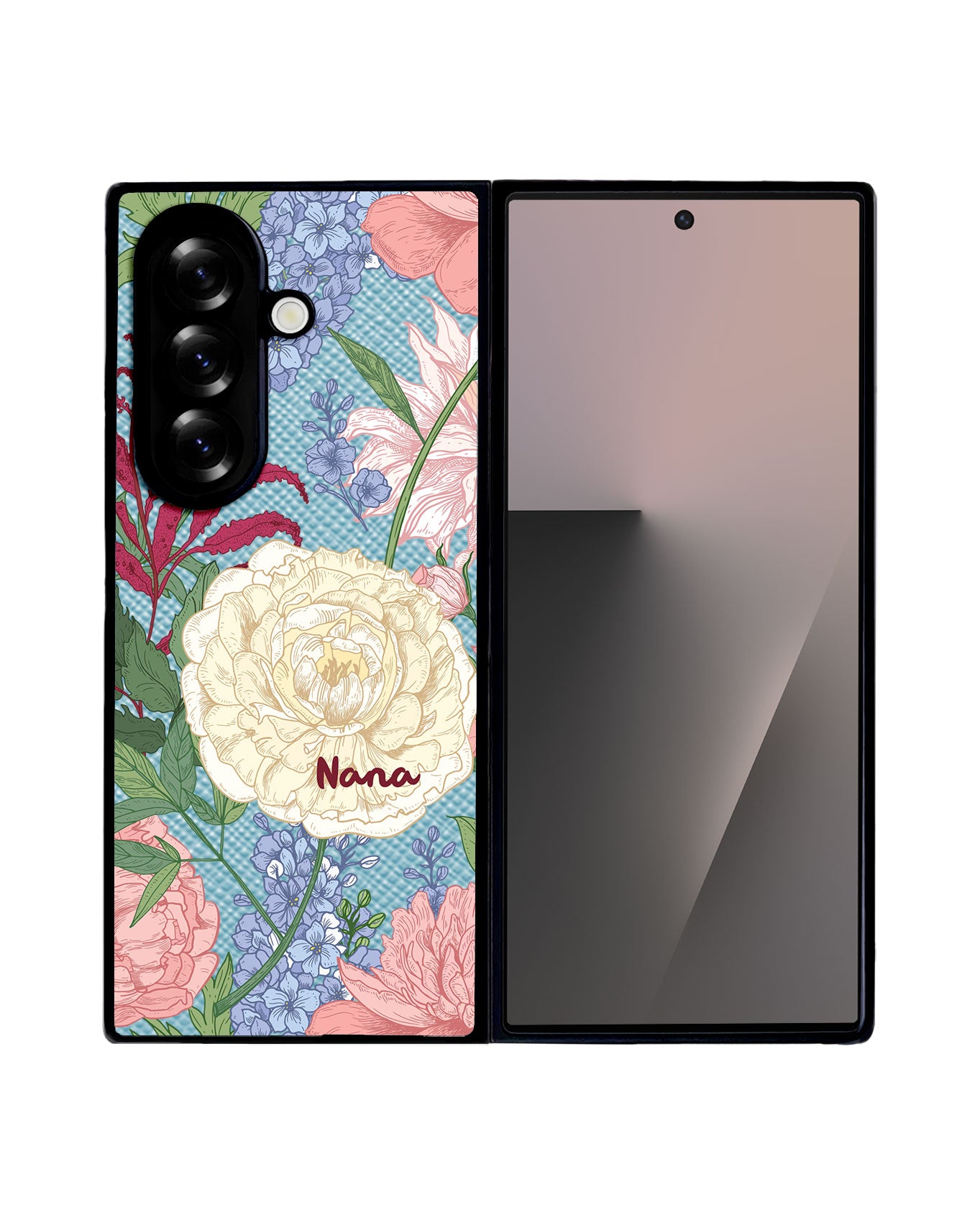 Android Flip / Fold Leather Grip - July Delphinium