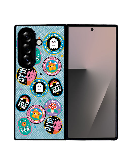 Android Flip / Fold Leather Grip - Monster Sticker Pack