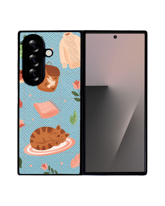 Android Flip / Fold Leather Grip - Sleepy Autumn