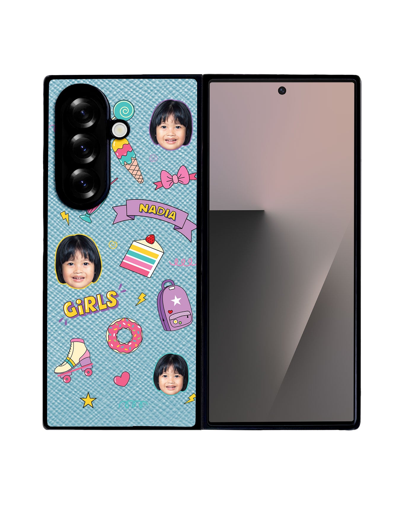 Android Flip / Fold Leather Grip - Face Grid Comic