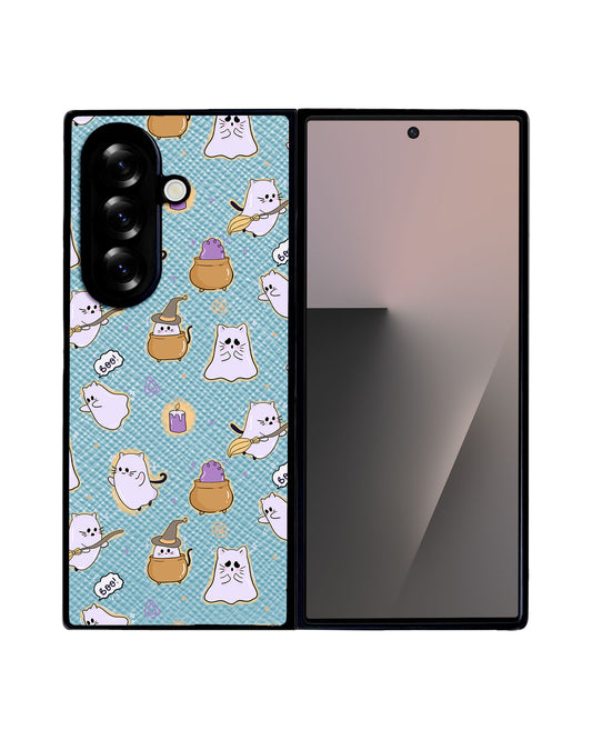 Android Flip / Fold Leather Grip - Spooky Cat