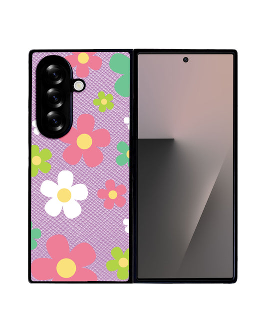 Android Flip / Fold Leather Grip - Daisy Wild
