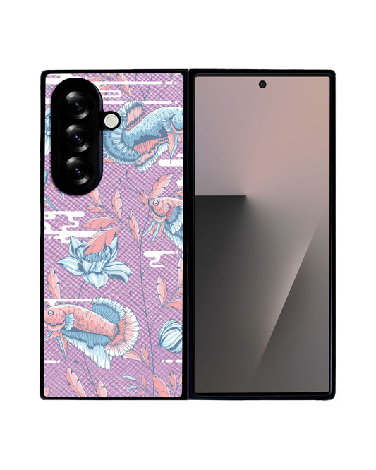 Android Flip / Fold Leather Grip - Fish & Floral 3.0