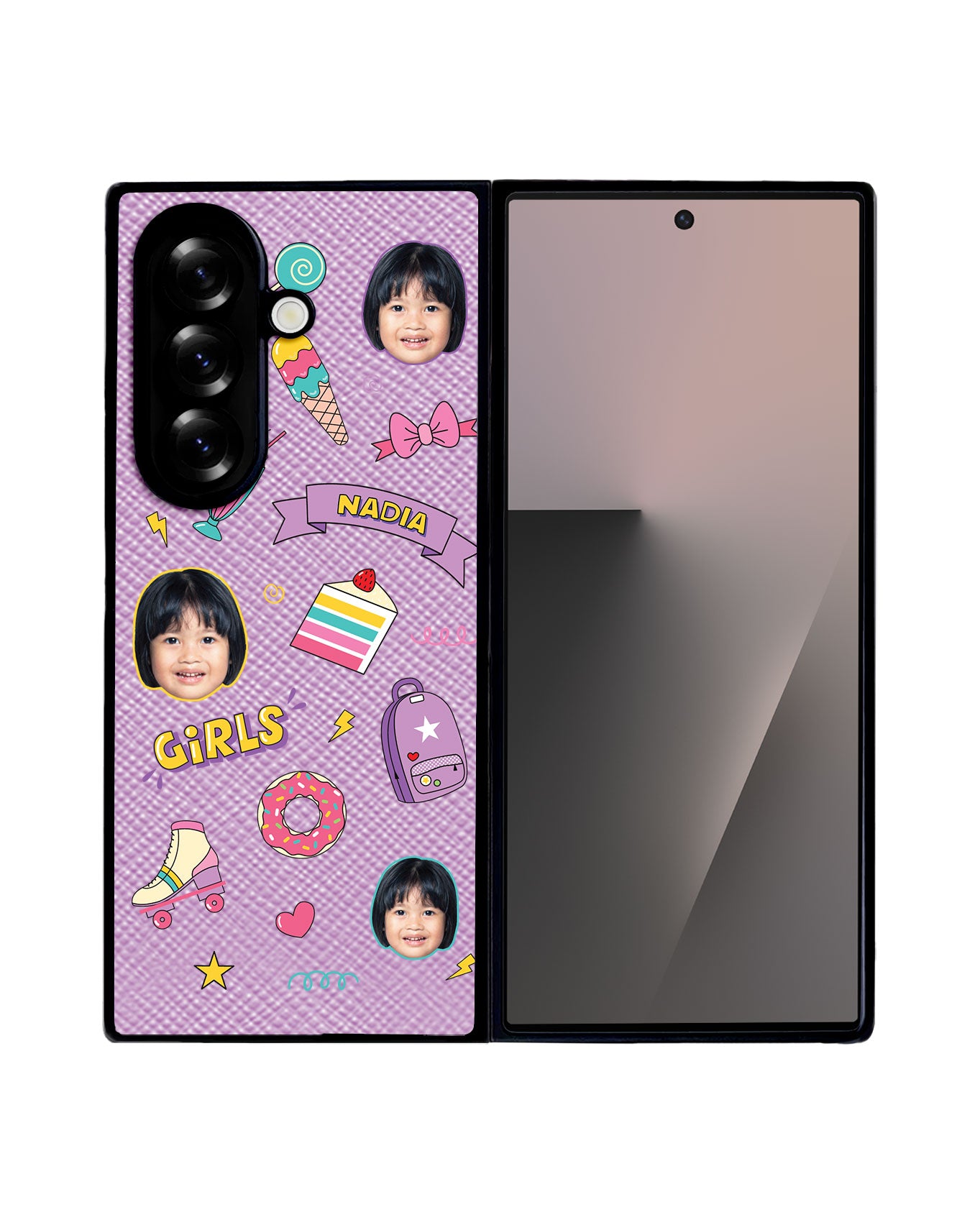 Android Flip / Fold Leather Grip - Face Grid Comic