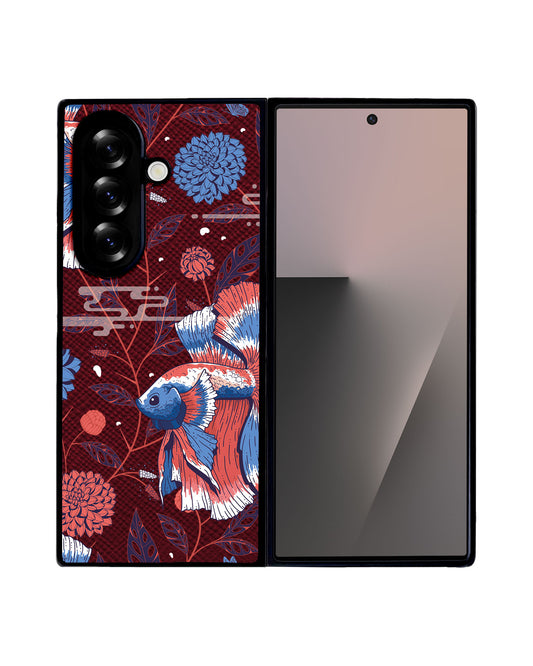 Android Flip / Fold Leather Grip - Fish & Floral 2.0
