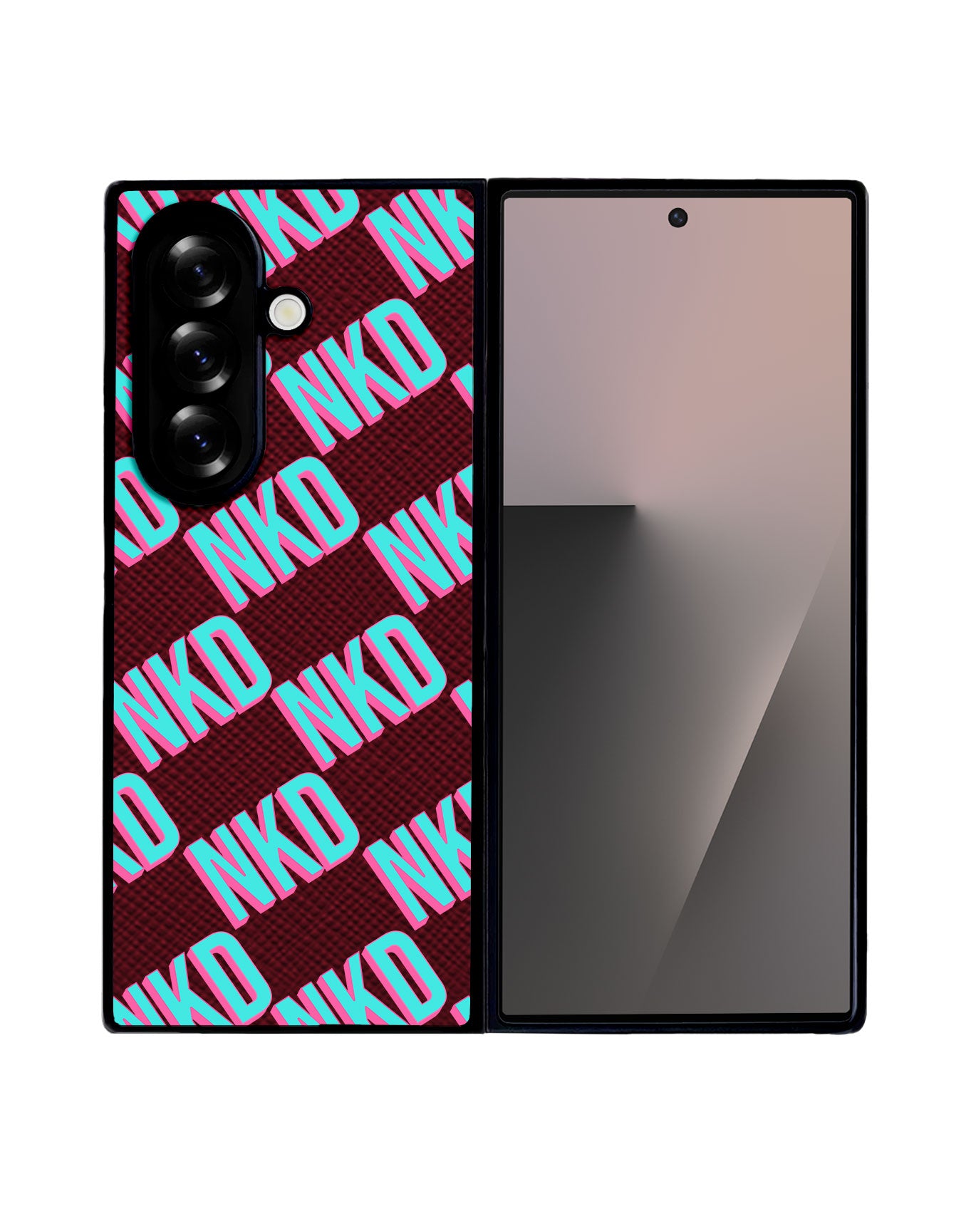 Android Flip / Fold Leather Grip - CUSTOM MONOGRAM 3.0 Diagonal Initial 4.0