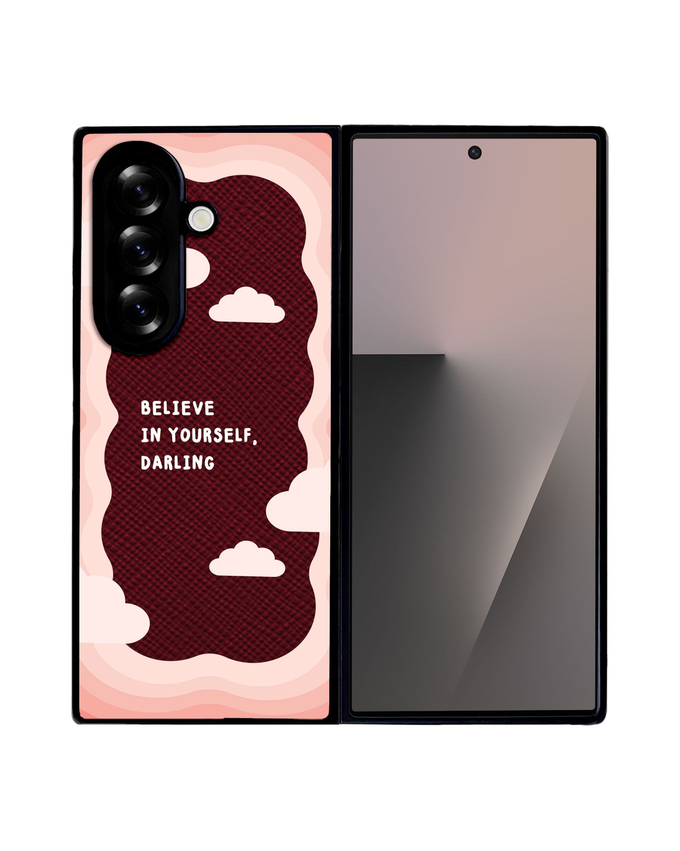 Android Flip / Fold Leather Grip - Pink Mirror