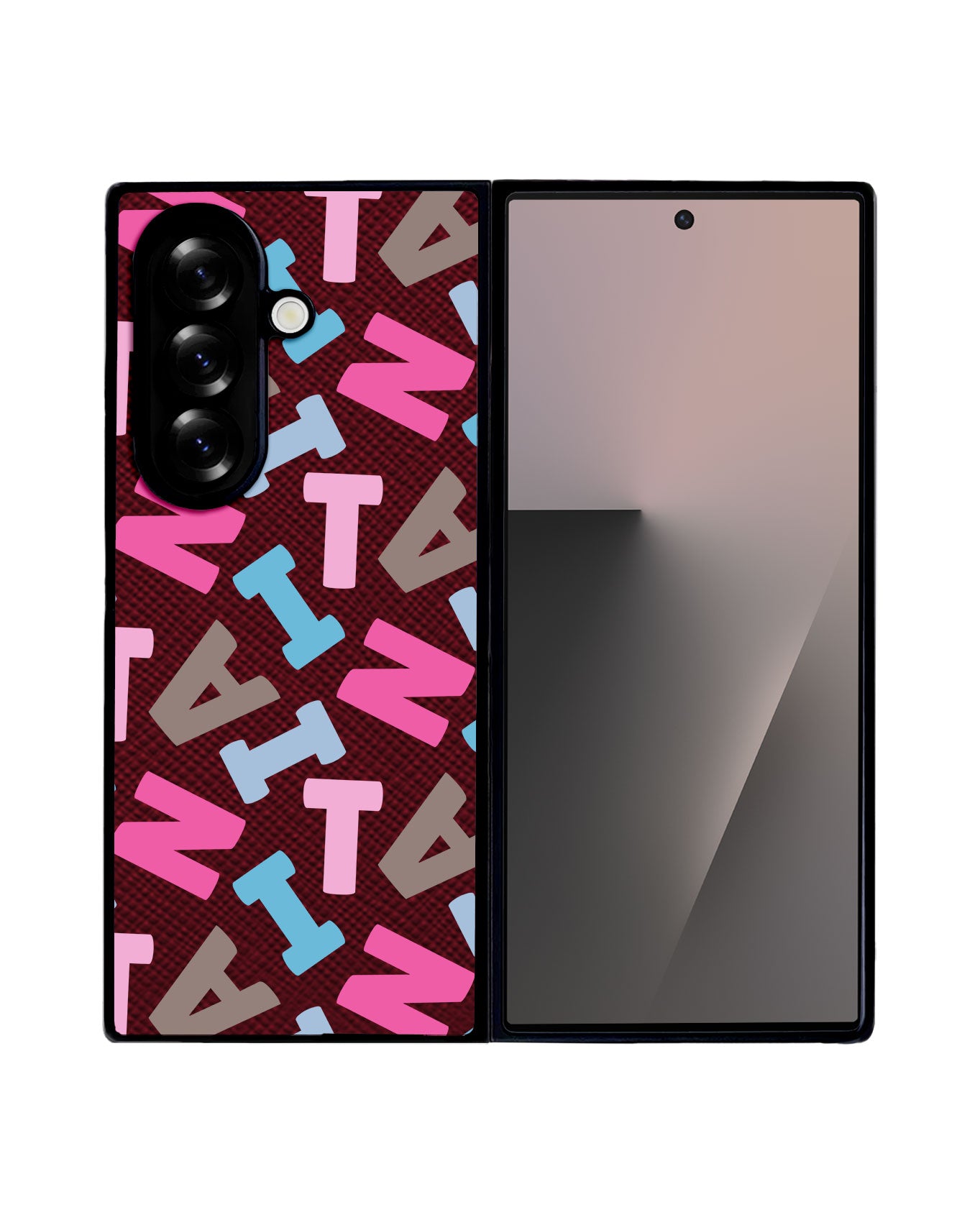Android Flip / Fold Leather Grip - Scattered Monogram 2.0