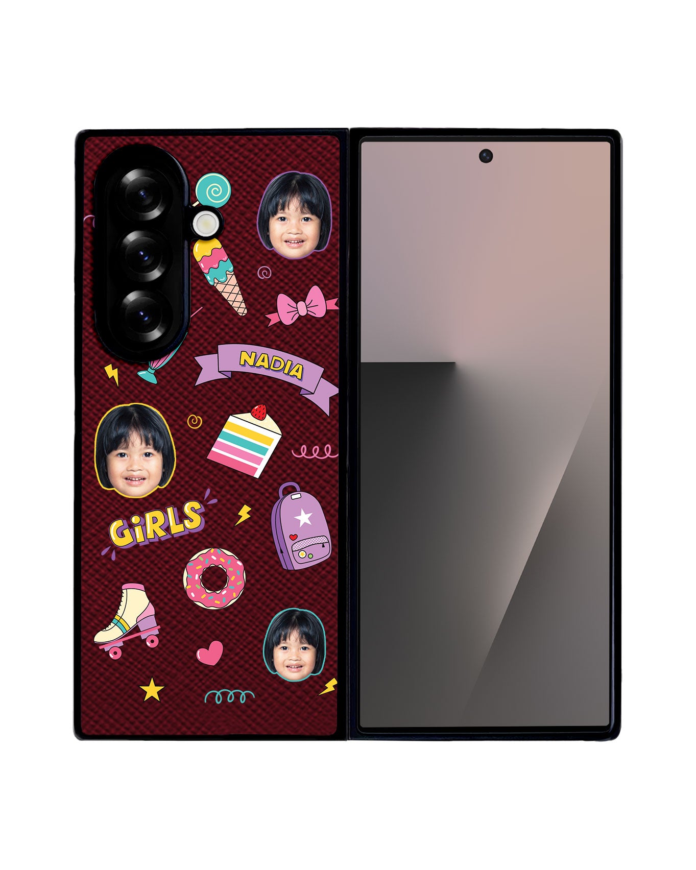 Android Flip / Fold Leather Grip - Face Grid Comic