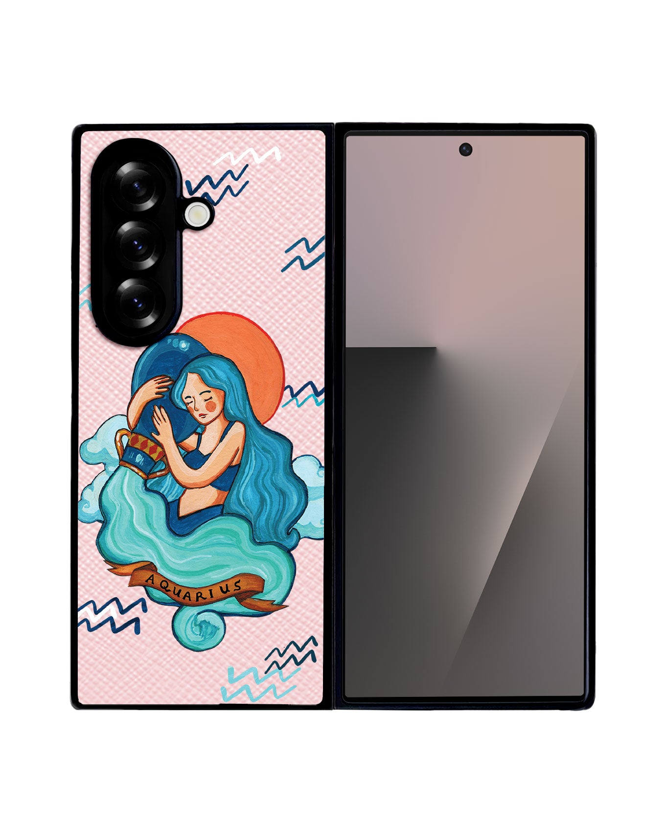 Android Flip / Fold Leather Grip - Aquarius