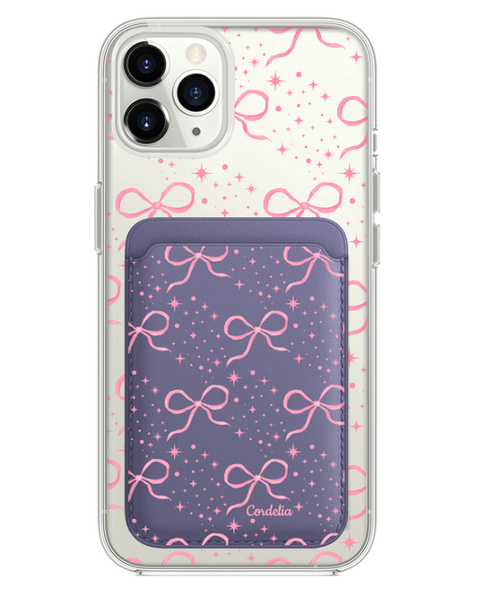 iPhone Magnetic Wallet Case - Coquette Glittery Bow