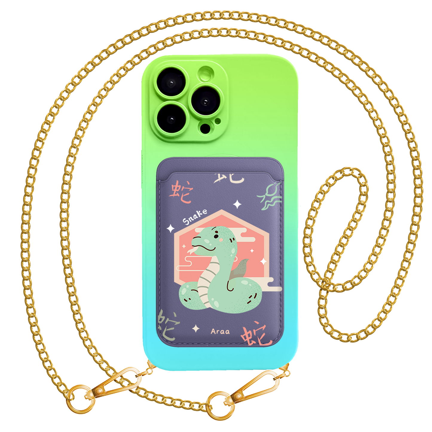 iPhone Magnetic Wallet Silicone Case - Snake