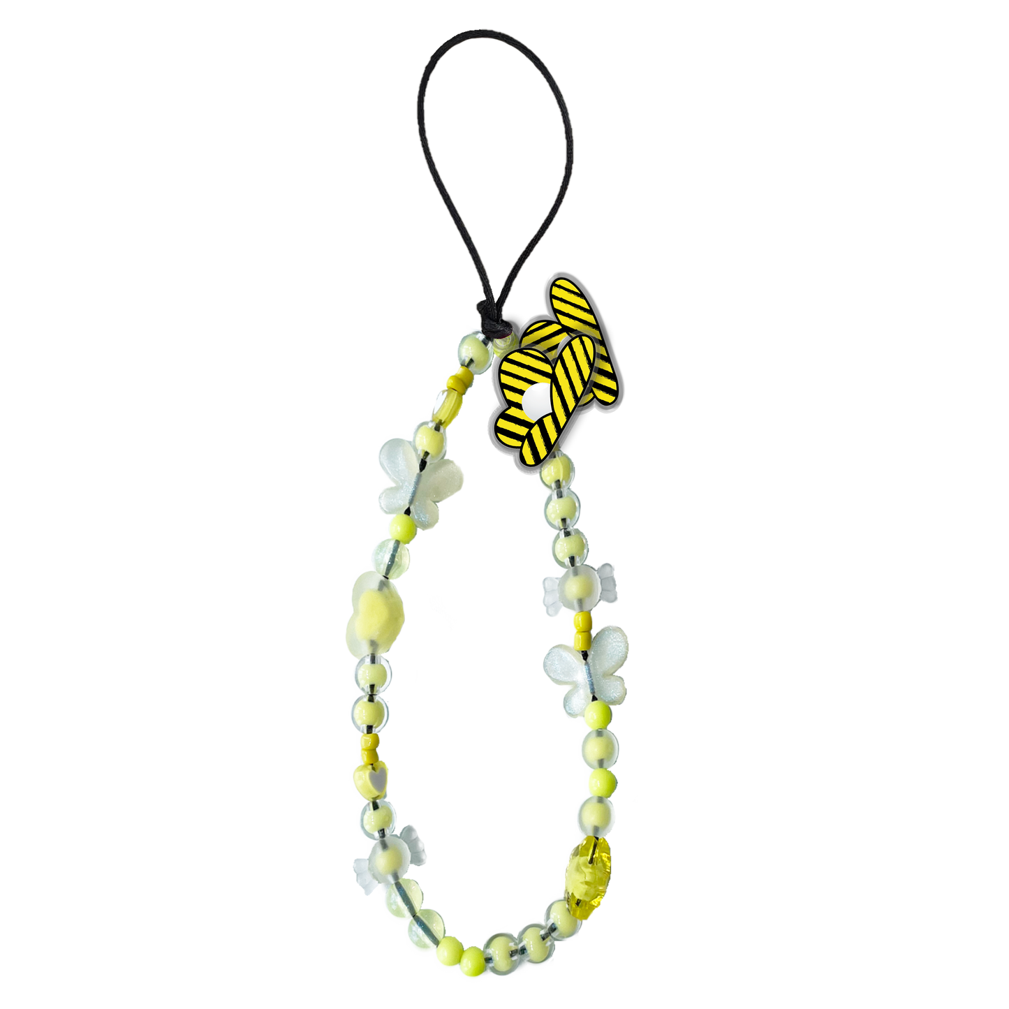 Beaded Strap with Acrylic Charm - Honey