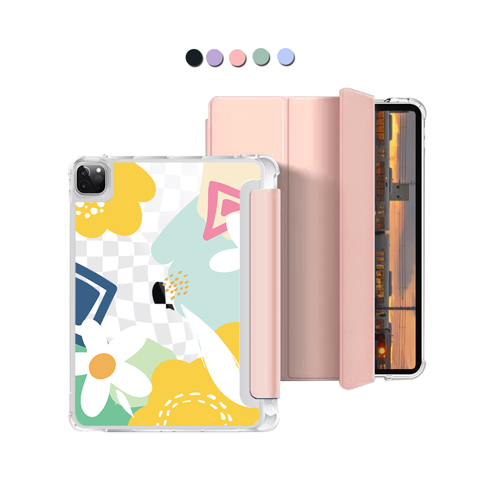 iPad Macaron Flip Cover - Abstract Flower 2.0