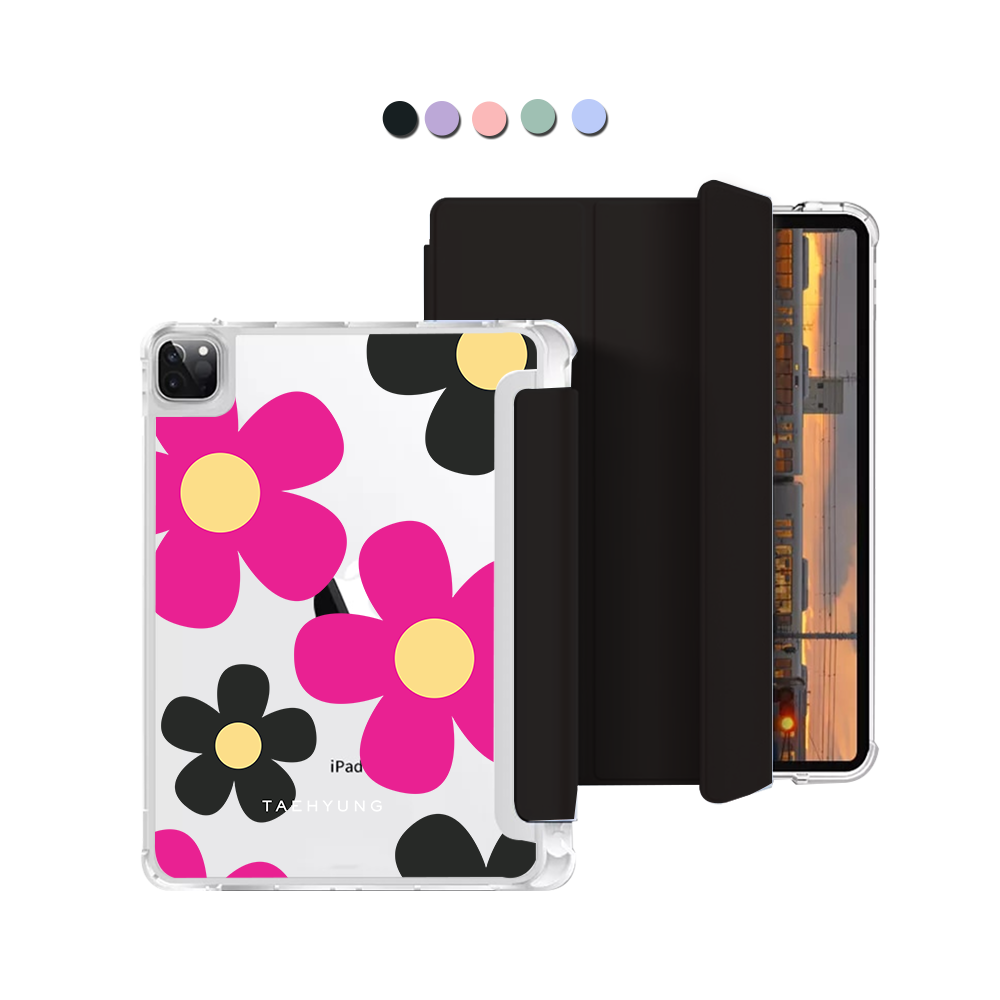 iPad Macaron Flip Cover - Daisy Hot Pink