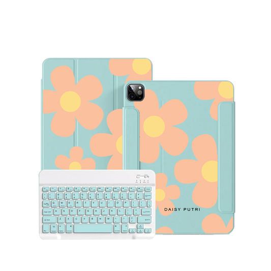 iPad Wireless Keyboard Flipcover - Daisy Love