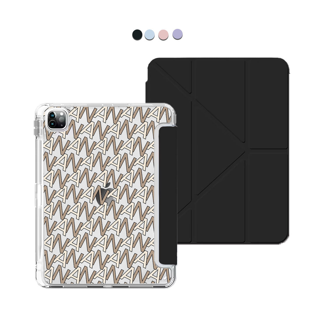 iPad / Android Tab Y-Fold Flip Cover - CUSTOM MONOGRAM 3.0 Initial 4.0