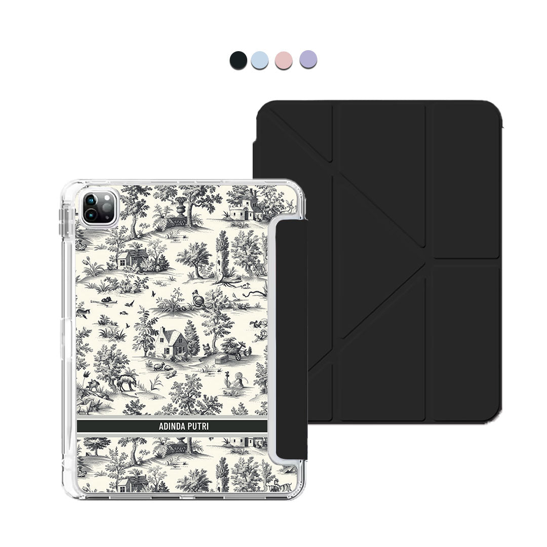 iPad / Android Tab Y-Fold Flip Cover - Toile du Juoy Chalet