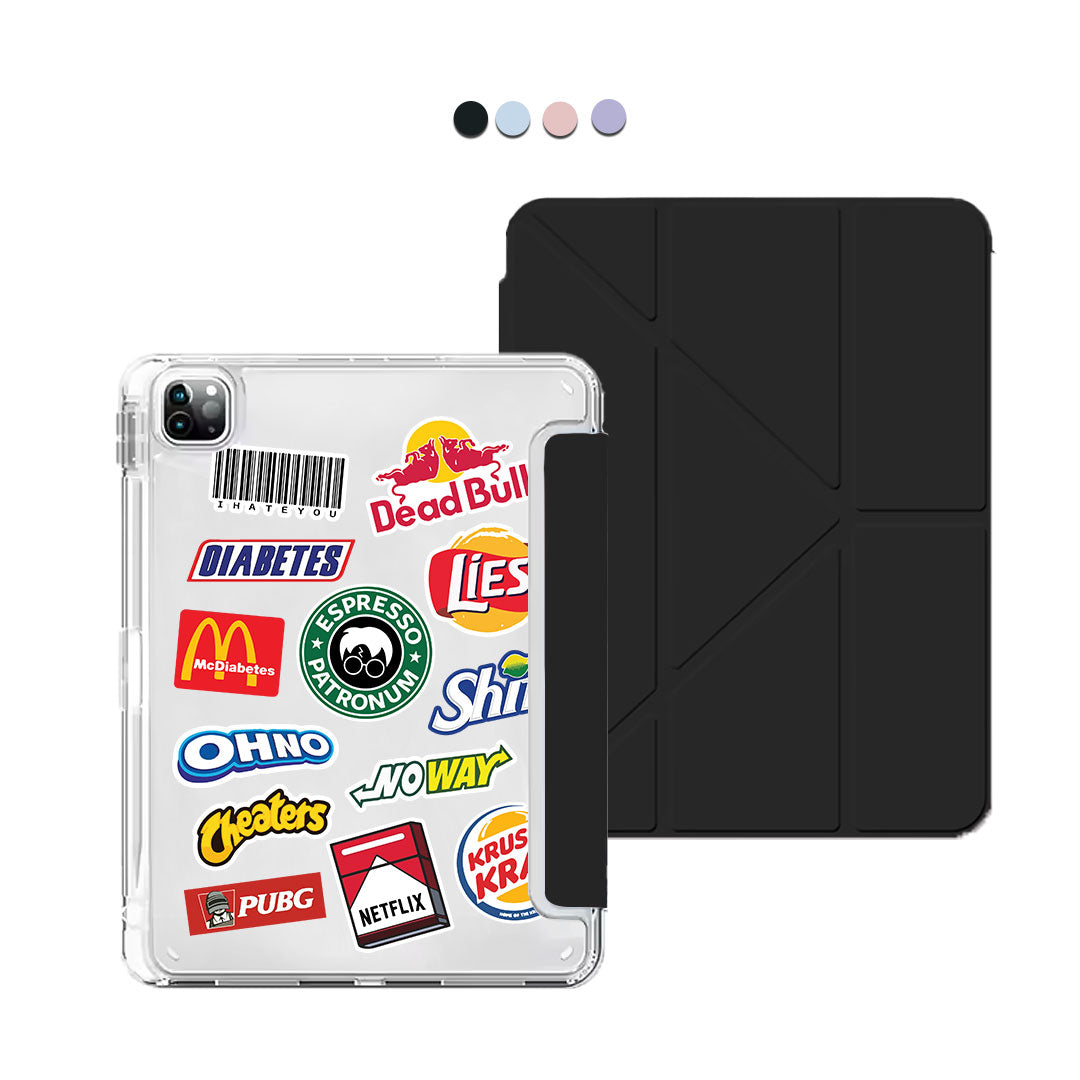iPad Y-Fold Flip Cover - Food Parody
