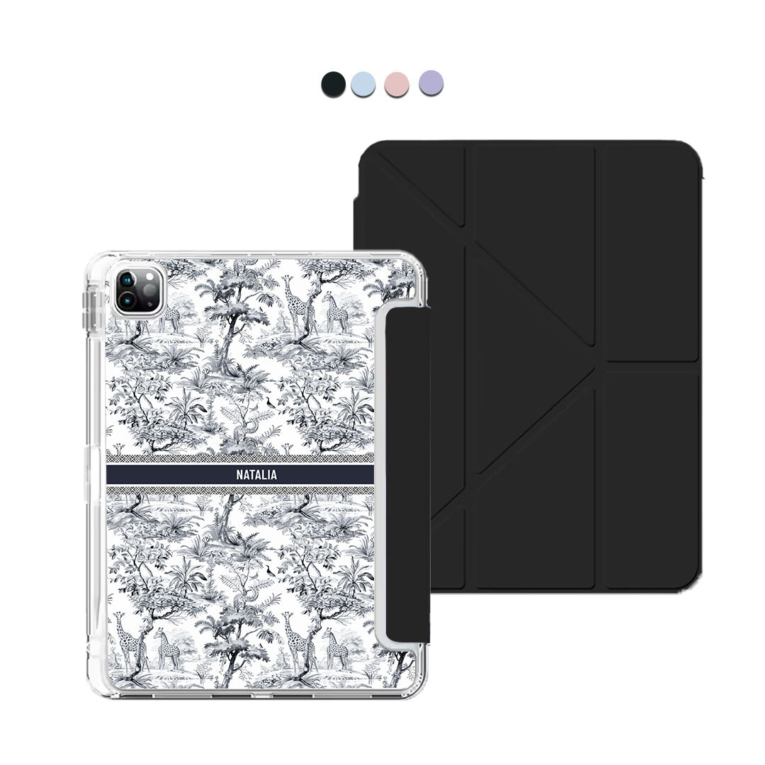iPad / Android Tab Y-Fold Flip Cover - Toile du Juoy Giraffe