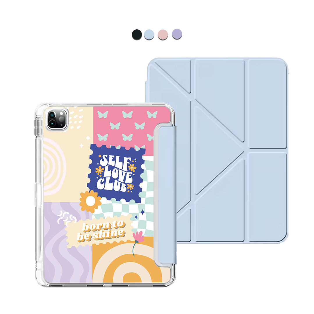 iPad / Android Tab Y-Fold Flip Cover - Abstract Quotes 7.0