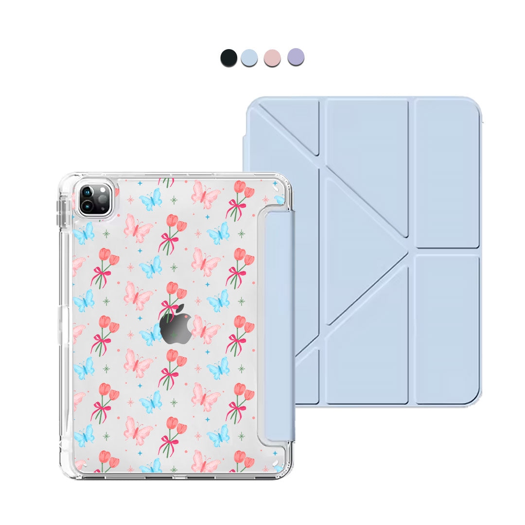 iPad / Android Tab Y-Fold Flip Cover - Coquette Butterfly