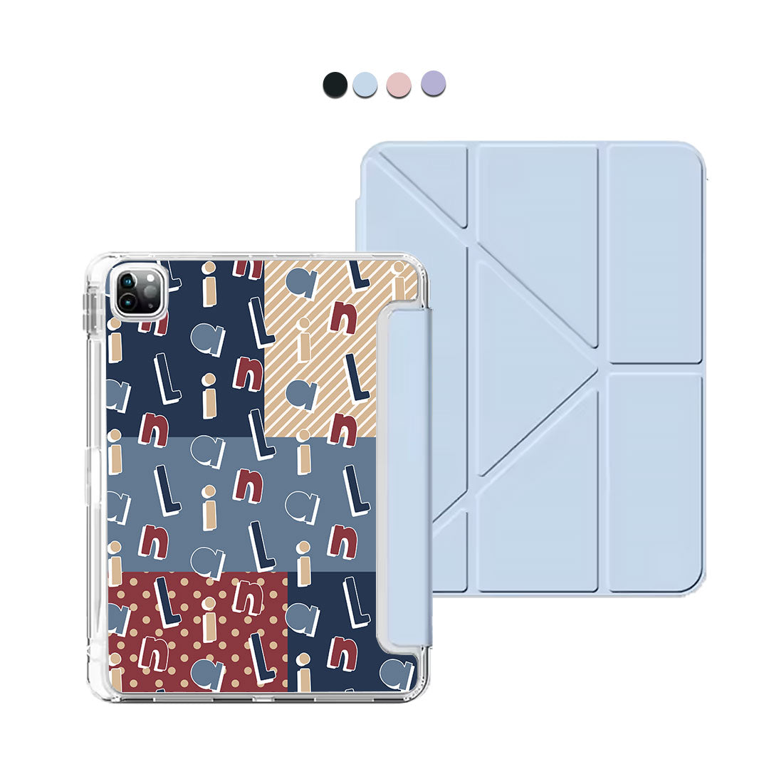 iPad / Android Tab Y-Fold Flip Cover - CUSTOM MONOGRAM 3.0 Abstract 3.0