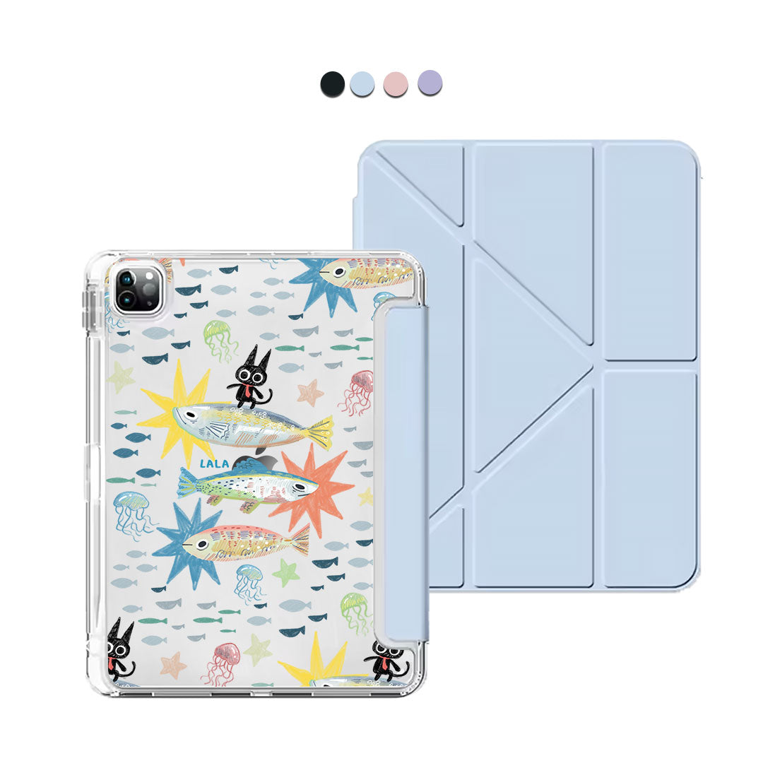 iPad / Android Tab Y-Fold Flip Cover - The Fish Surfer