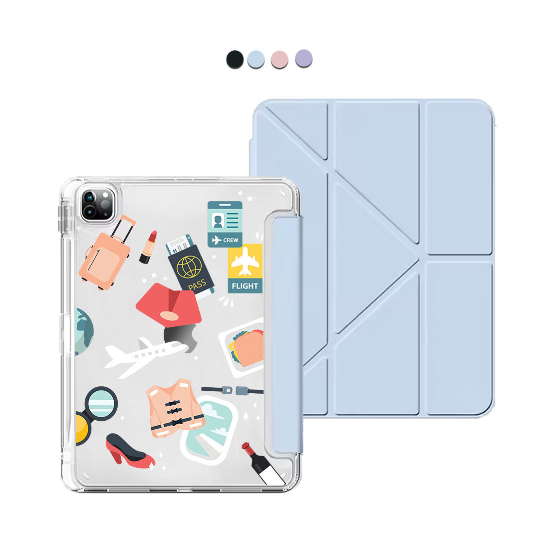 iPad / Android Tab Y-Fold Flip Cover - Stewardess or Flight Attendant