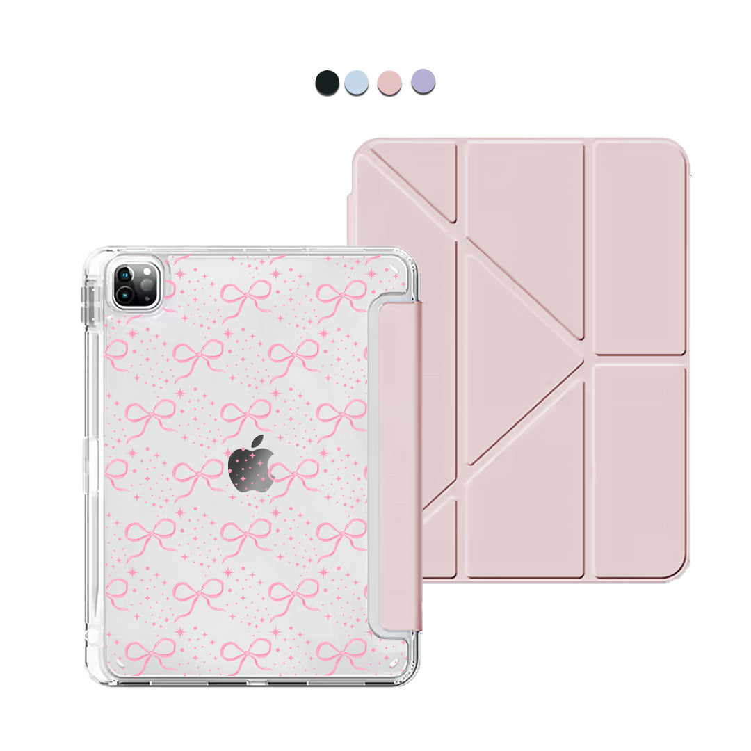 iPad / Android Tab Y-Fold Flip Cover - Coquette Glittery Bow