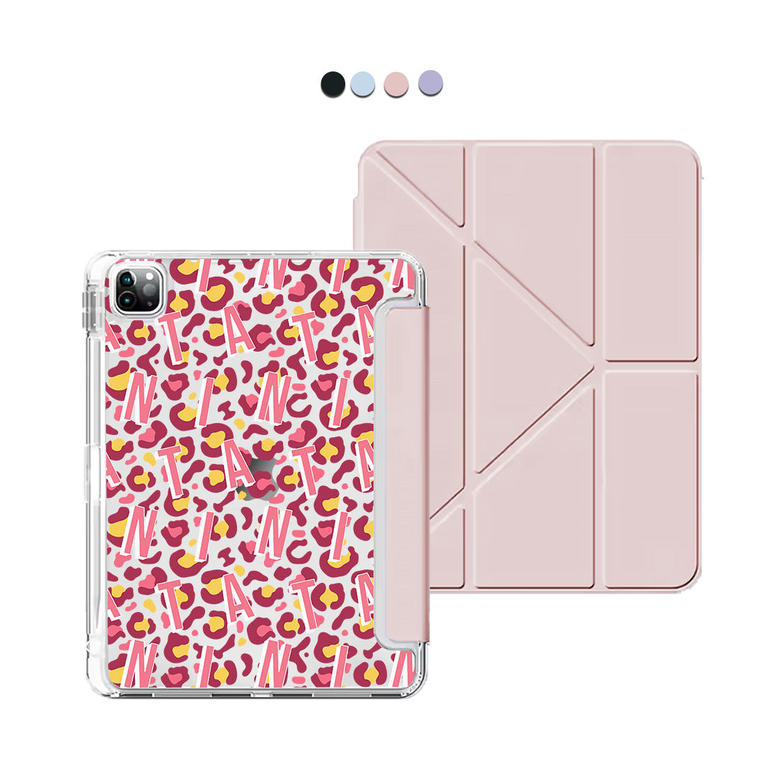 iPad / Android Tab Y-Fold Flip Cover - CUSTOM MONOGRAM 3.0 Leopard 3.0