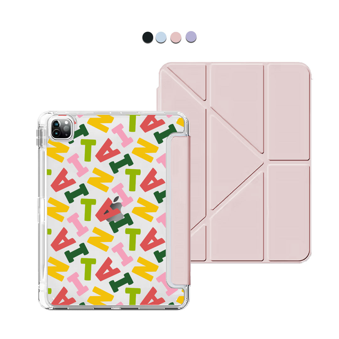 iPad / Android Tab Y-Fold Flip Cover - CUSTOM MONOGRAM 3.0 Scattered 3.0