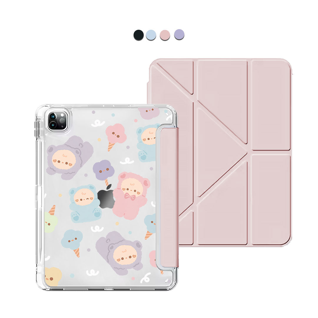iPad / Android Tab Y-Fold Flip Cover - Cotton Teddy