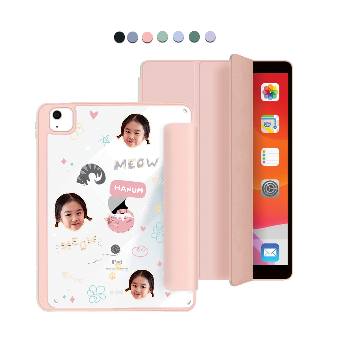 iPad Acrylic Flipcover - Face Grid Kitty