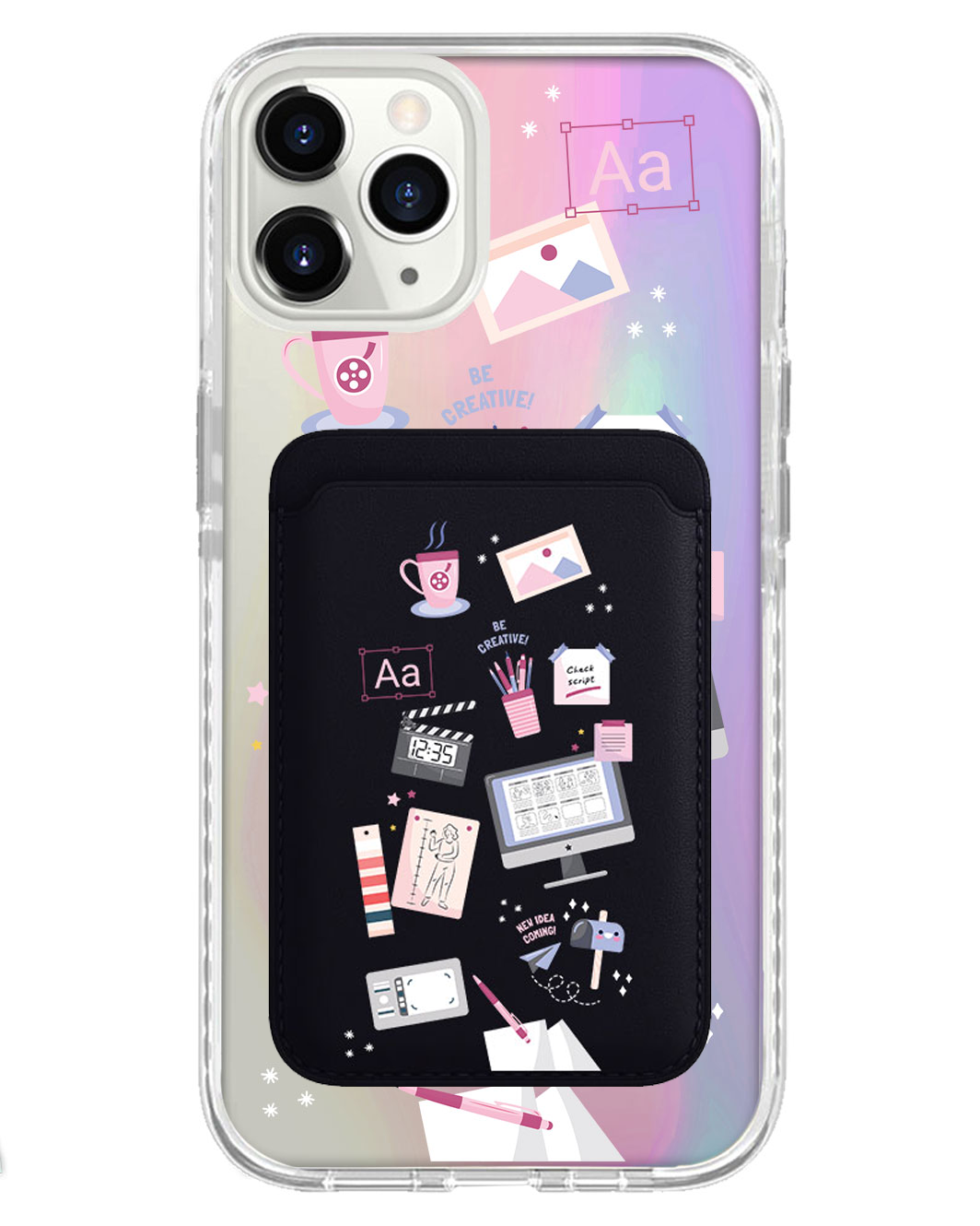 iPhone Magnetic Wallet Holo Case - Designer