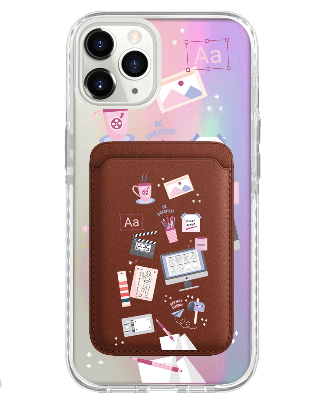 iPhone Magnetic Wallet Holo Case - Designer