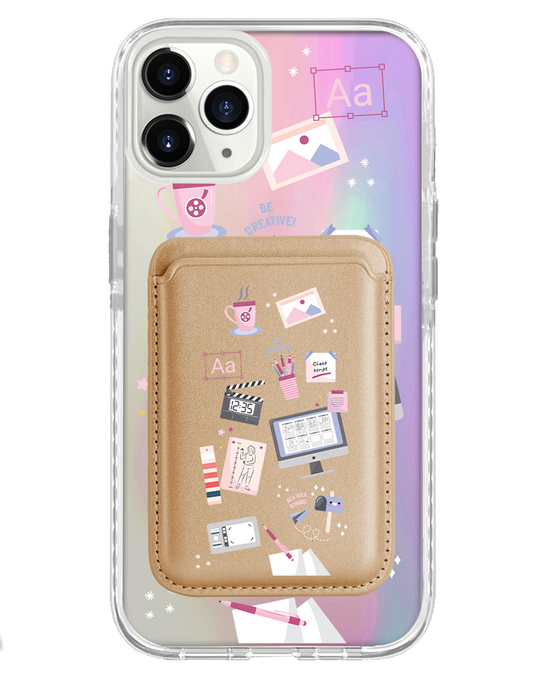 iPhone Magnetic Wallet Holo Case - Designer