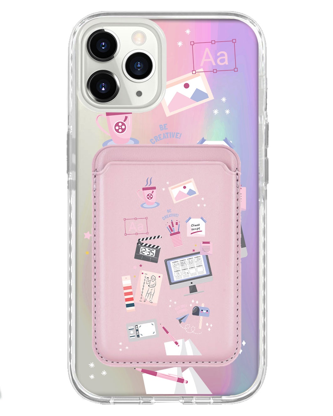 iPhone Magnetic Wallet Holo Case - Designer