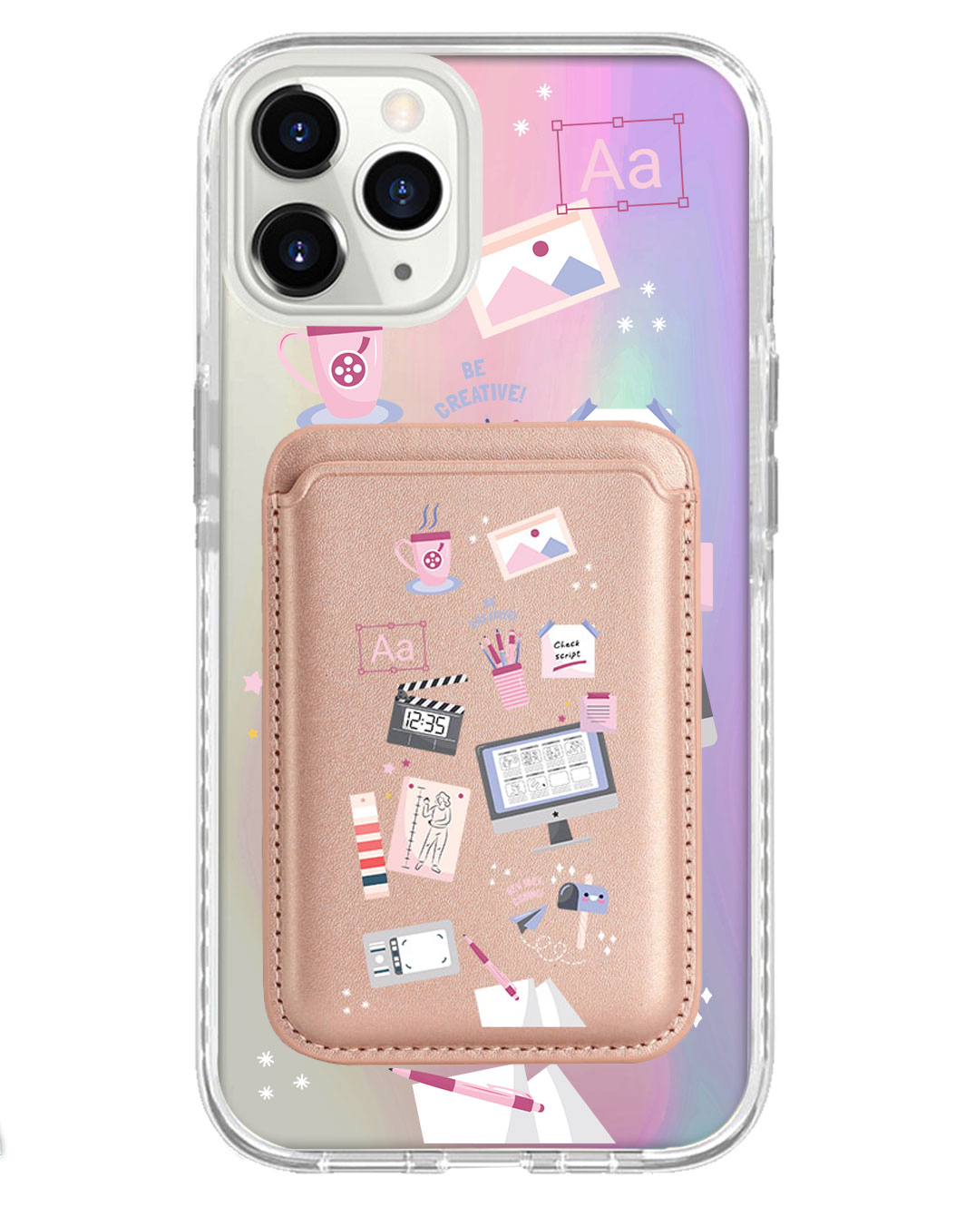 iPhone Magnetic Wallet Holo Case - Designer