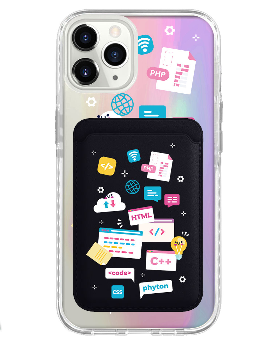iPhone Magnetic Wallet Holo Case - Developer