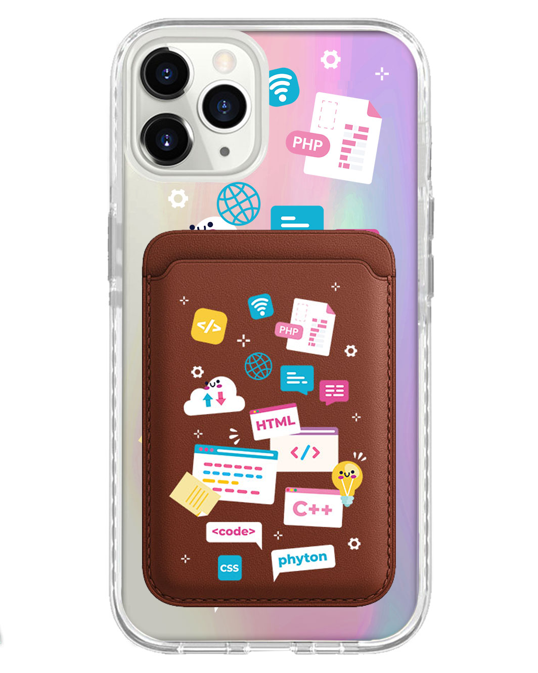 iPhone Magnetic Wallet Holo Case - Developer