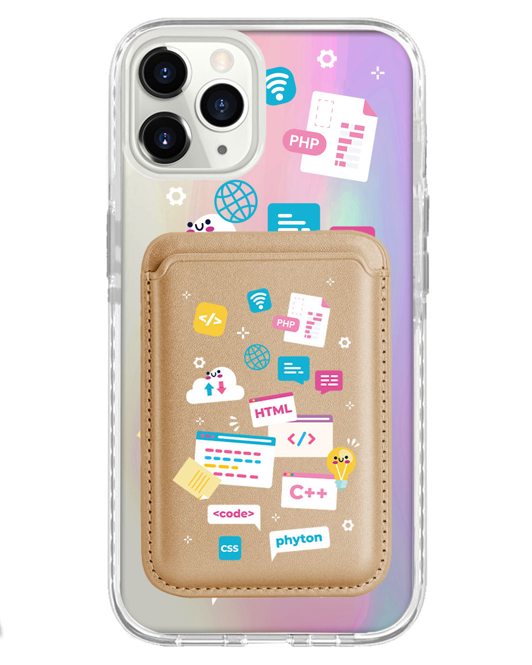 iPhone Magnetic Wallet Holo Case - Developer