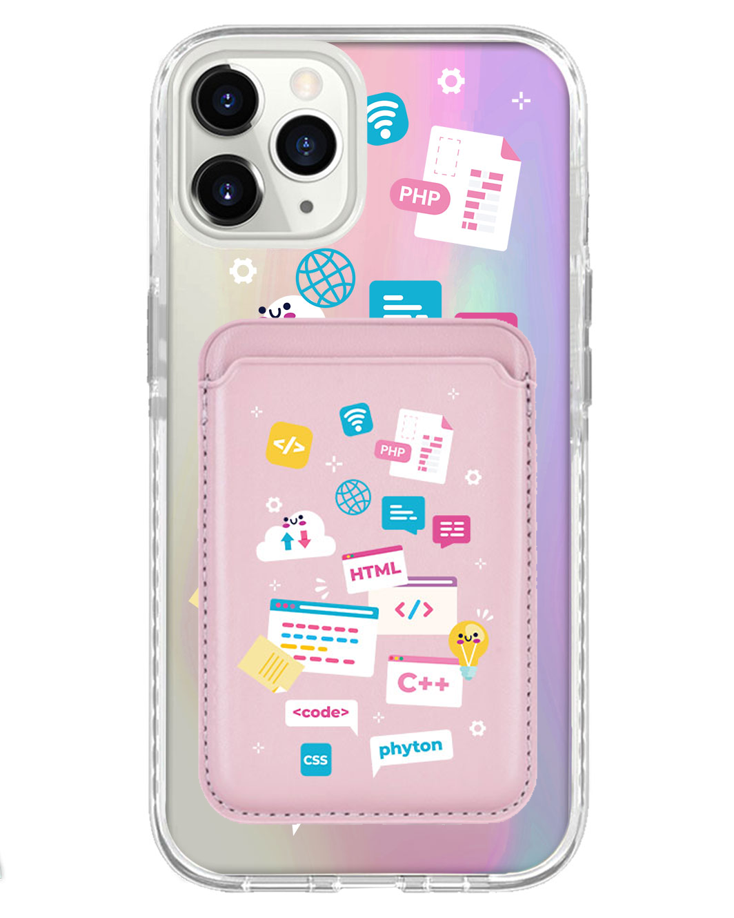 iPhone Magnetic Wallet Holo Case - Developer