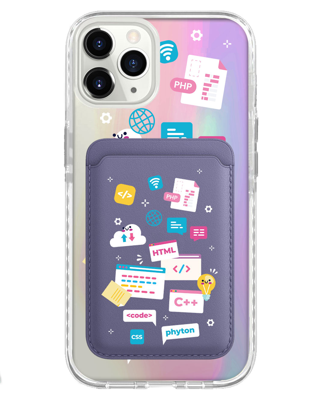 iPhone Magnetic Wallet Holo Case - Developer