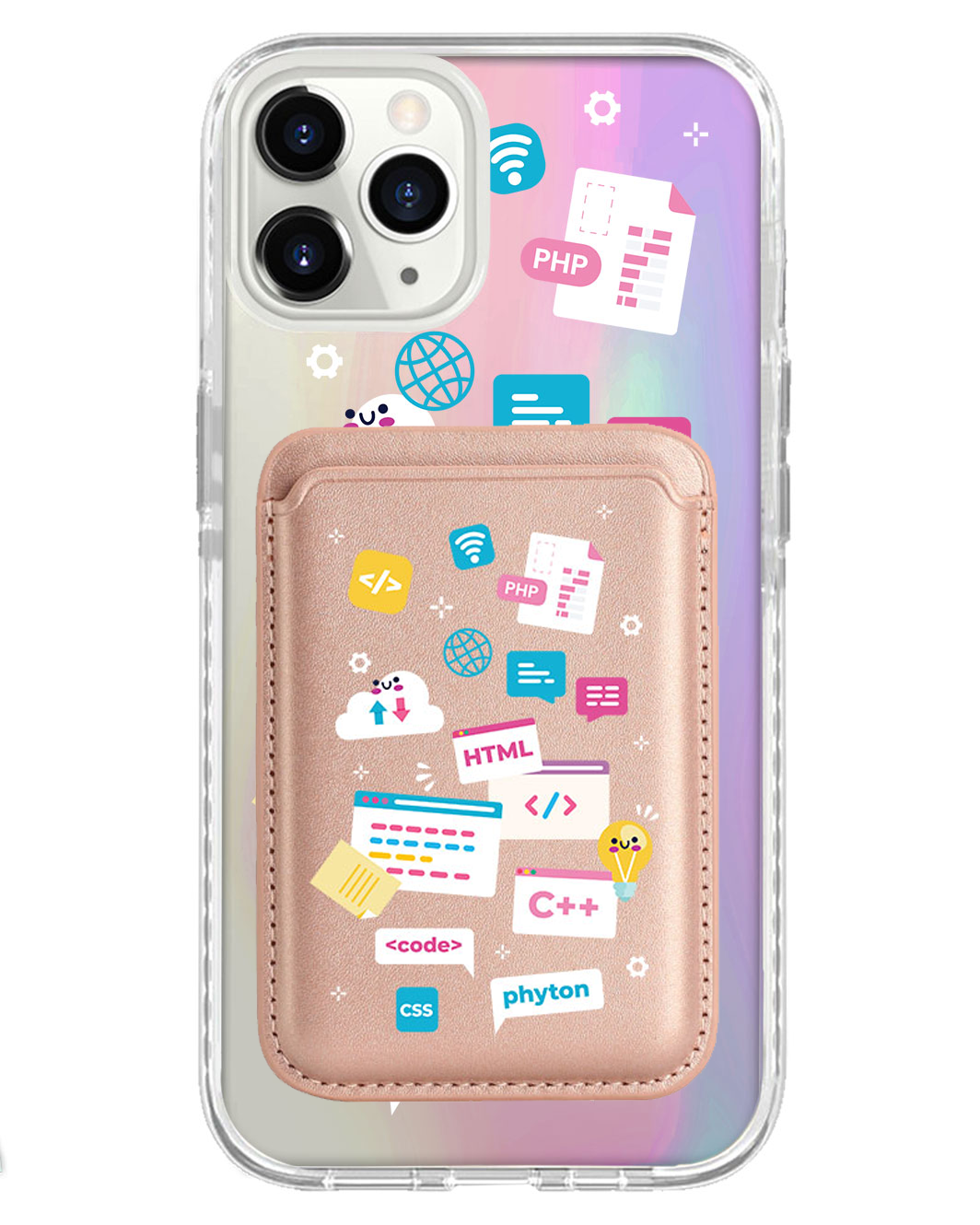 iPhone Magnetic Wallet Holo Case - Developer