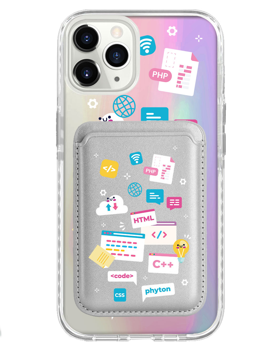 iPhone Magnetic Wallet Holo Case - Developer