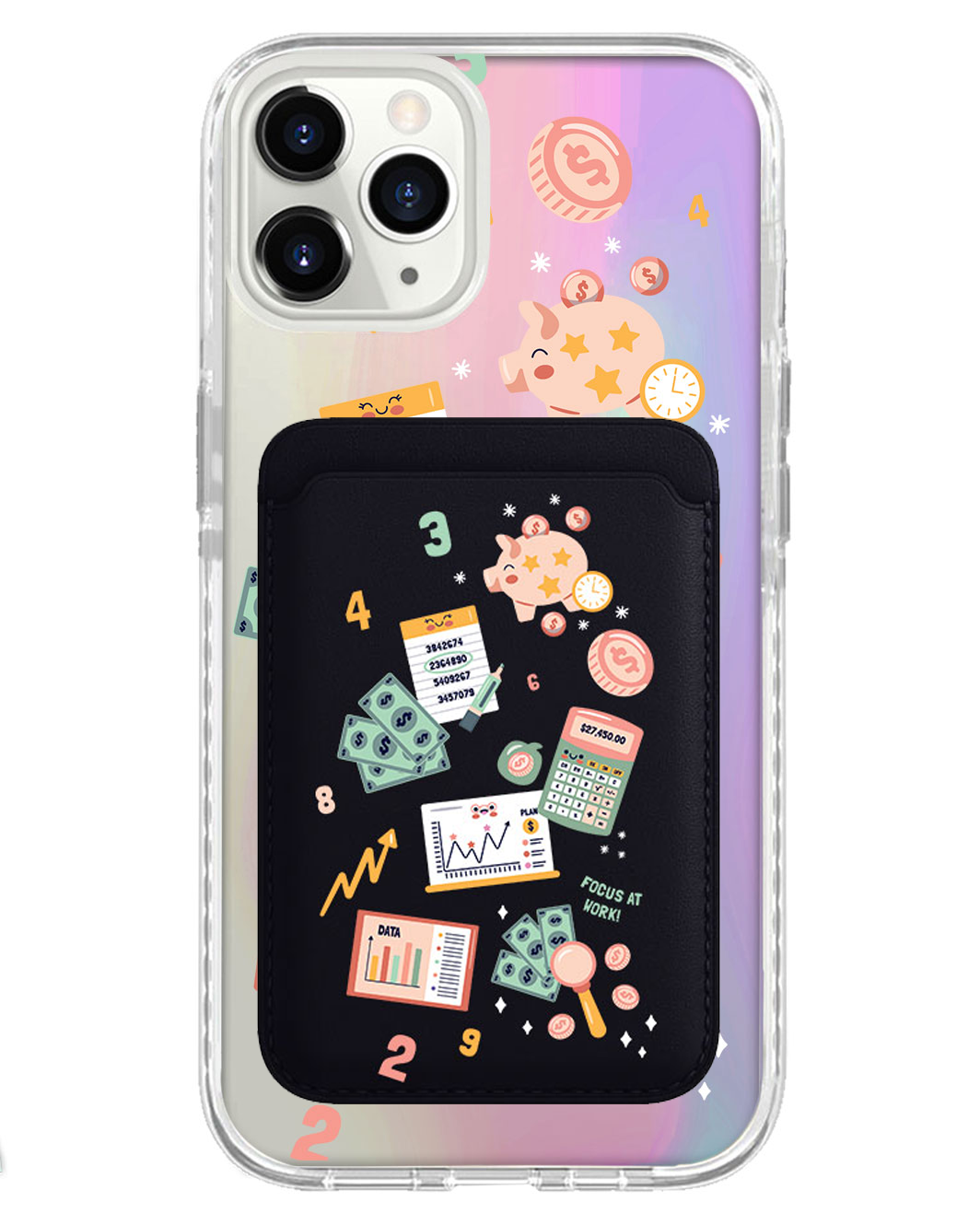 iPhone Magnetic Wallet Holo Case - Finance