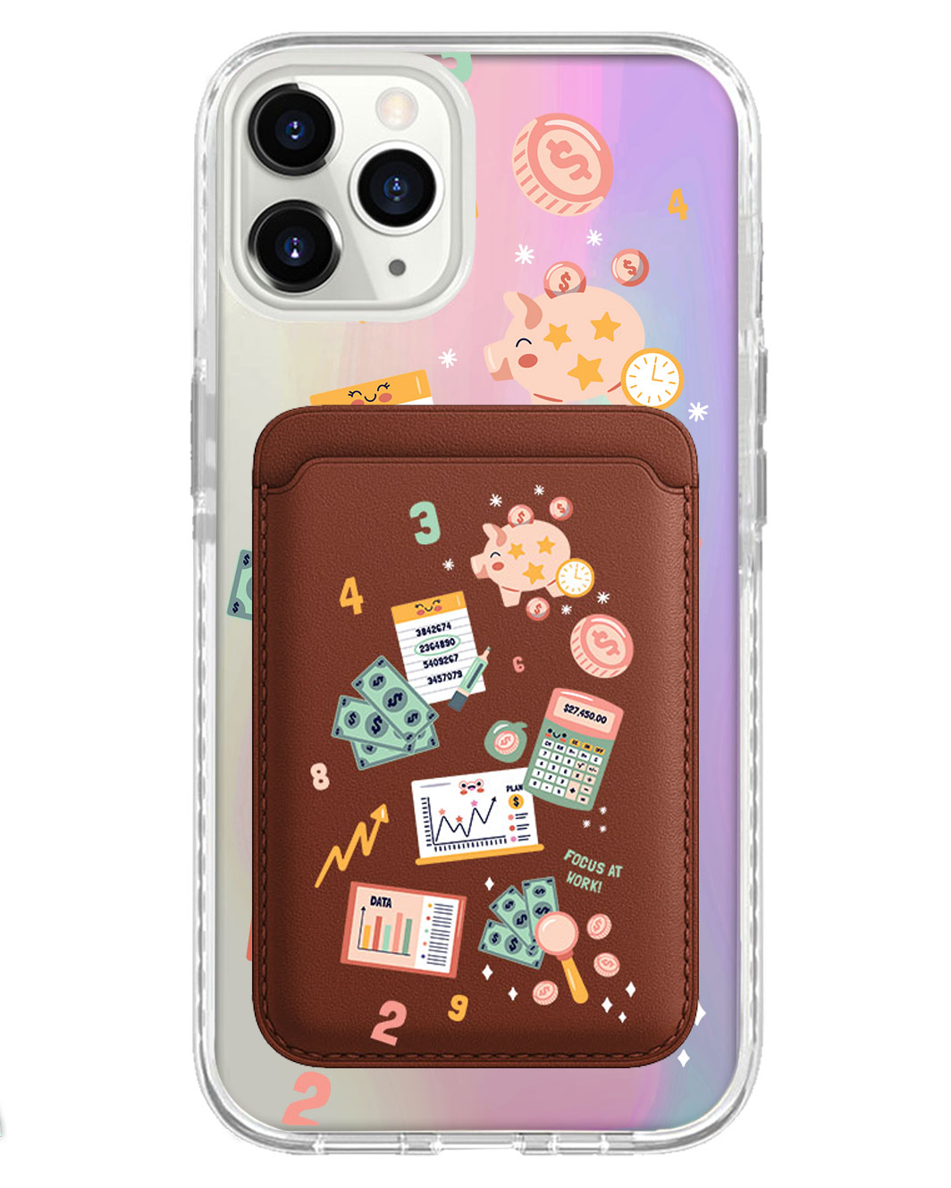 iPhone Magnetic Wallet Holo Case - Finance